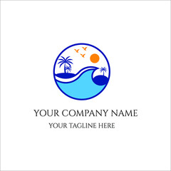 Professional creative travel agency logo design vector for company