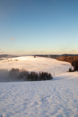 Naklejka premium winter landscape with snow covered trees