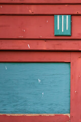 Red and Blue abstract line and shape art texture