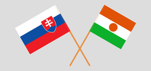 Crossed flags of Slovakia and the Niger