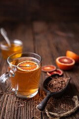 Medicinal Pau d'Arco bark tea also known as Lapacho in a glass cup