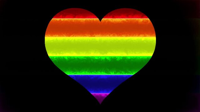 Rainbow flag, LGBT pride flag or gay pride flag with a heart in the center.Flag symbol of freedom, peace, and equality. Lesbian, gay, bisexual, transgender, and queer LGBTQ.