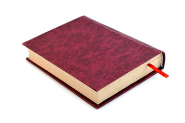 Book of burgundy color on a white background.