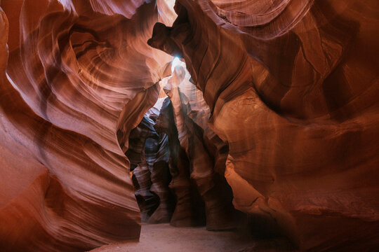 Idyllic view of rock formations in Antelope Canyon
