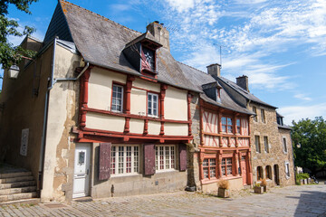 Fototapeta na wymiar Facade of fachwerk house, Saint-Brieuc, Brittany, France