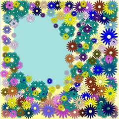 Fototapeta na wymiar frame with flowers,floral,colorful,beautiful,border