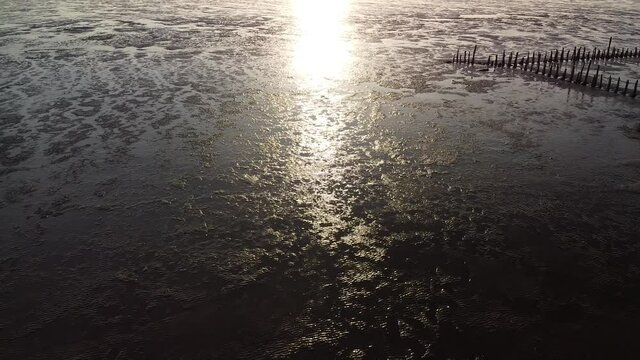 Wattenmeer bei Bremerhaven mit der Drohne über das Watt