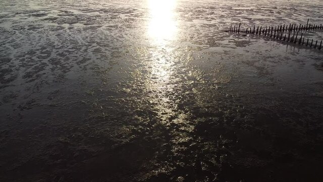 Wattenmeer bei Bremerhaven mit der Drohne &uuml;ber das Watt