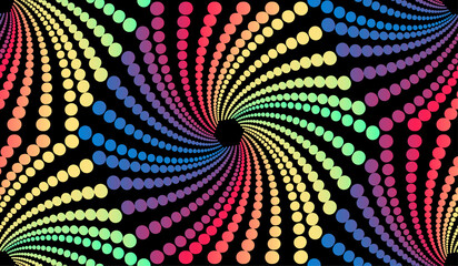 Seamless vector abstract op art background, multicolor abstract polka dots.