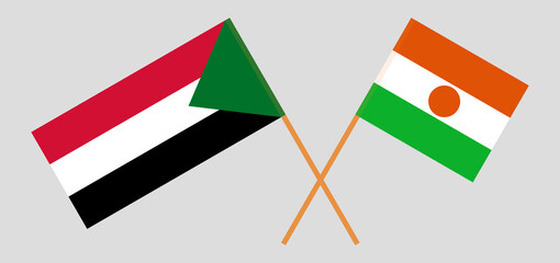 Crossed flags of the Sudan and the Niger