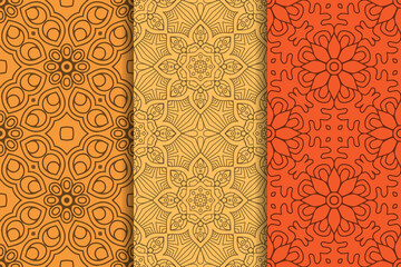 Collection seamless pattern in ethnic style