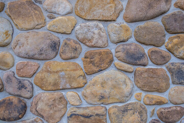 River rock wall closeup