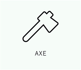axe vector icon.  Editable stroke. Linear symbol for use on web and mobile apps, logo, Print media. Line illustration. Vector isolated on white  background