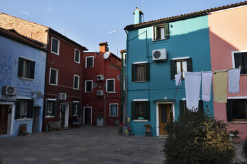 Beautiful and colorful houses in Burano, Venice, Italy