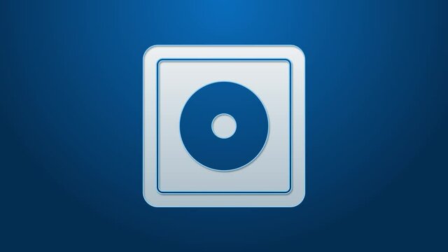 White line Billiard chalk icon isolated on blue background. Chalk block for billiard cue. 4K Video motion graphic animation.