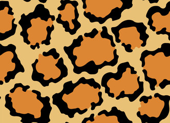 Leopard texture. Seamless print with wild animal skin. Leopard or cheetah nature design pattern. Wild animal skin print. Vector illustration background