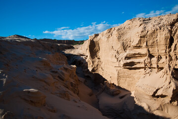 sand canyon against the blue sky