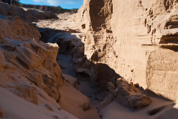 sand canyon against the blue sky