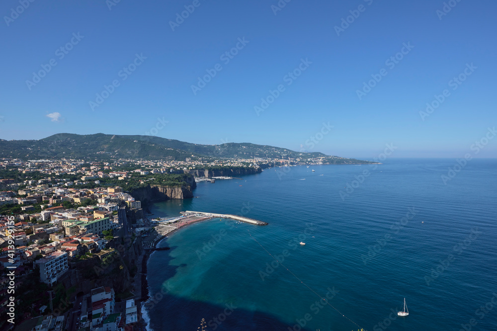 Wall mural View of sorrento from a hill before arriving by road