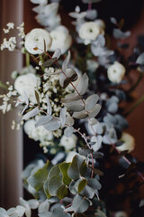 Bouquet de fleurs vert et blanc 