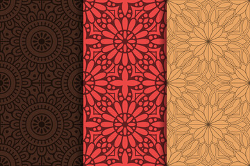 Collection seamless pattern in ethnic style