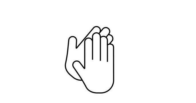 Clapping hands. Cartoon Hands Clapping. flat style animation in 4k, HD, SD 