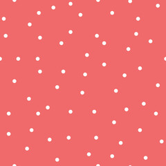 Vector seamless polka dots pattern. Simple design for wrapping paper, textile, wallpaper, stationery.