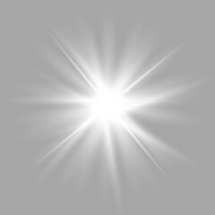 Glow white light effect set, lens flare, explosion, glitter, line, sun flash, spark and stars. Abstract special effect element design.