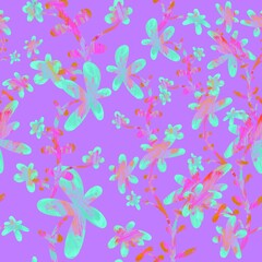 Naklejka na ściany i meble Seamless pattern. Romantic pastel flowers on a pink background. Endless background for textile, fabric, clothing, packaging. 