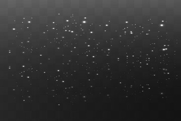 White sparks glitter special light effect. Vector sparkles on transparent background. Christmas abstract pattern. Sparkling magic dust particles