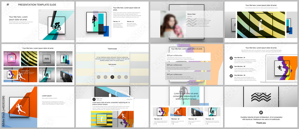 Wall mural vector templates for website design, presentations, portfolio. templates for presentation slides, le