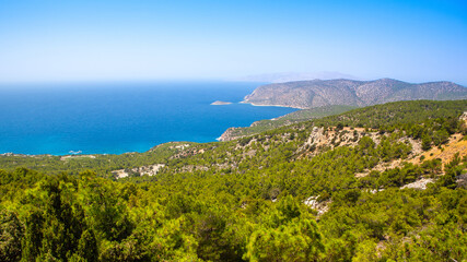 Fototapeta na wymiar Landscape of the coast of Rhodes island