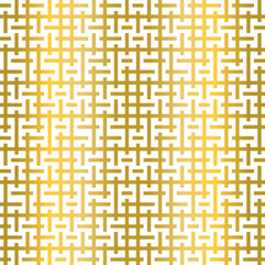 Modern simple geometric seamless vector pattern with gold rectangular maze texture on white background. Suitable for wallpaper, prints, wrapping paper and web background.