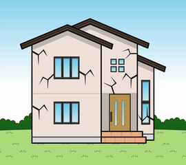 地震で壊れた家