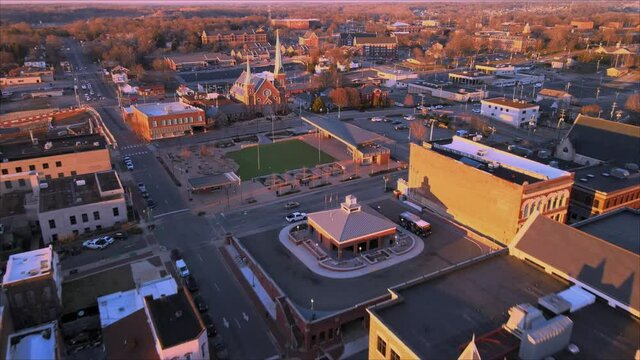 Downtown Clarksville Tennessee footage shot by drone
