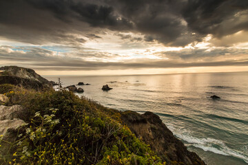 dramatic landscape photo of Big Sur,California during summer.