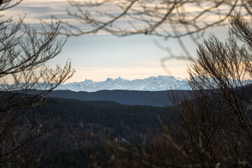 alps seen from schauinsland a mountain of the black forest