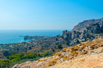 Fototapeta na wymiar Landscape of the coast of Rhodes island