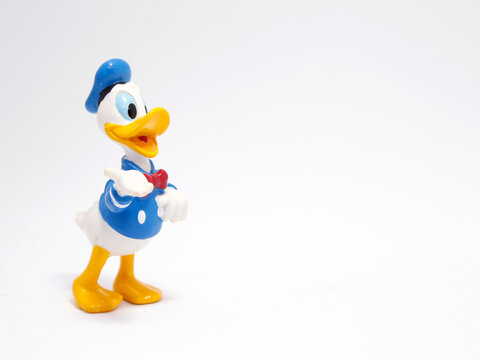 Donald duck. Cartoon characters from Walt Disney Pictures Studios. Classic cartoon. Isolated white.