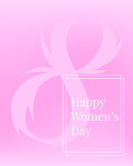 8 march illustration. Happy women's day. Ggeeting card design. Modern flat illustration.
