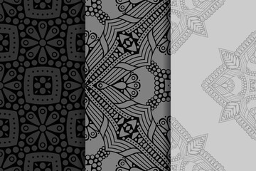 Collection seamless pattern in ethnic style