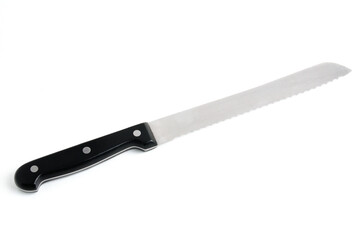 Knife for cutting bread on a white background