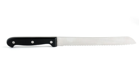 Knife for cutting bread on a white background