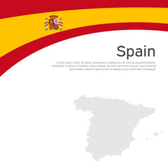 Abstract waving spain flag. Creative background for spain patriotic holiday card design. National poster. Spanish state patriotic cover, flyer. Vector flat design, template