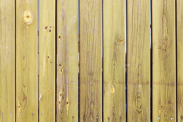 a view from afar on a wooden fence, with small gaps