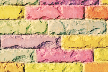 colorful brickwork with hidden bricks