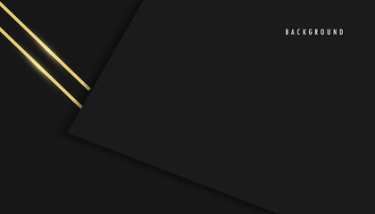 Black, Dark Background Template with Gold Lines