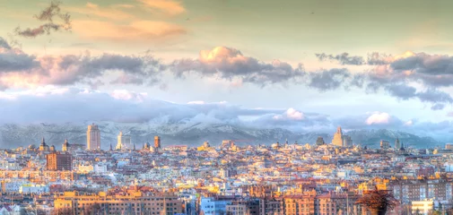 Fotobehang high resolution of Madrid skyline © cesarmena