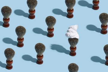 shaving foam on shaving brush