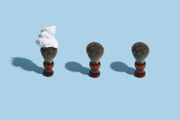 shaving foam on shaving brush